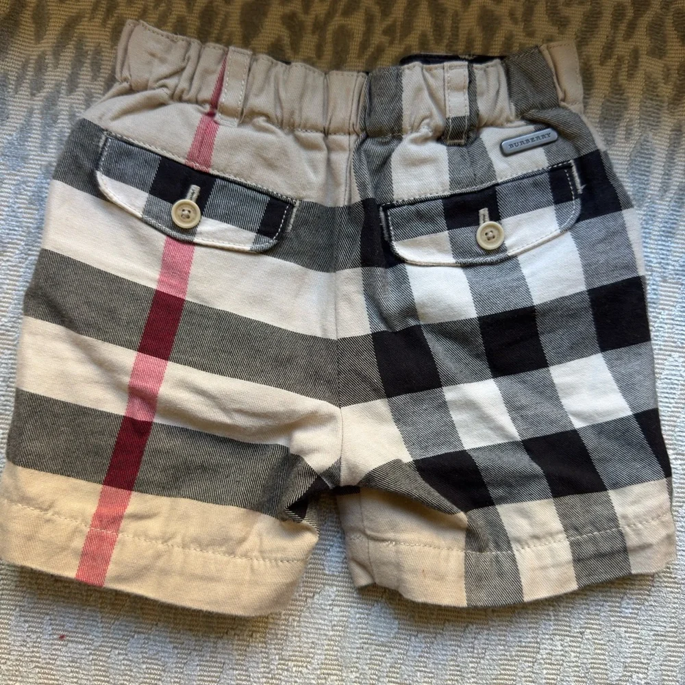 EUC Burberry Kids Plaid Shorts sz 6 months